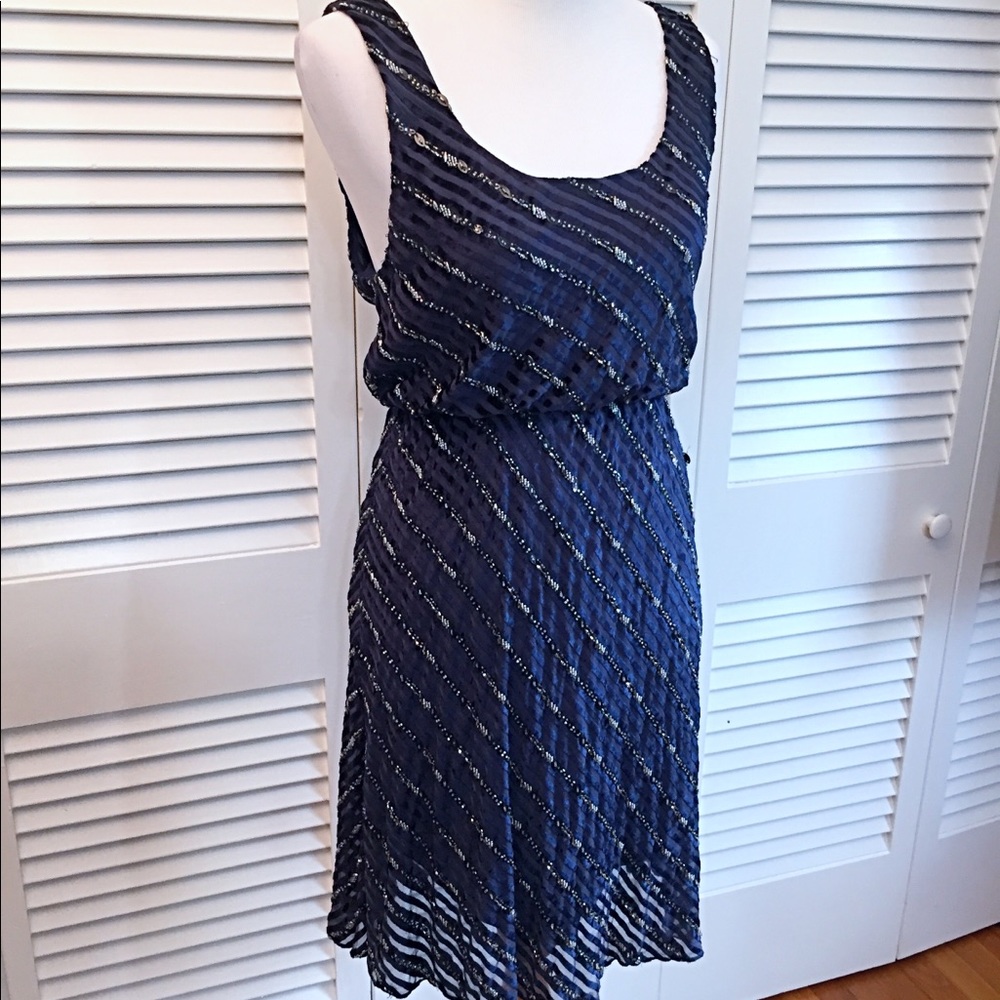 Navy Sequin & Velvet Alice + Olivia Cocktail Dress - Picture 5 of 8